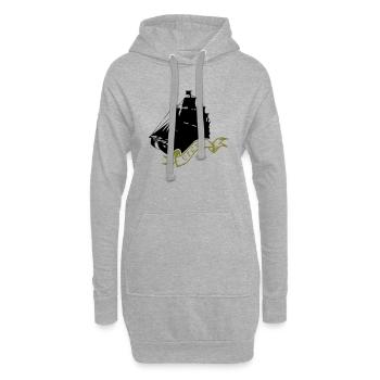 piratenschiff - Hoodie-Kleid - Grau meliert - Vorne