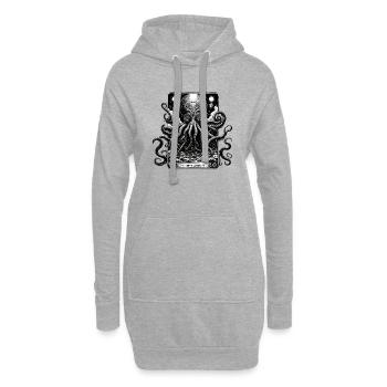 Kraken vous surveille - Octopus - Sweat-shirt à capuche long Femme - gris chiné - Devant