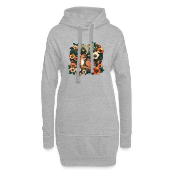 Fauve de printemps - Sweat-shirt à capuche long Femme - gris chiné - Devant