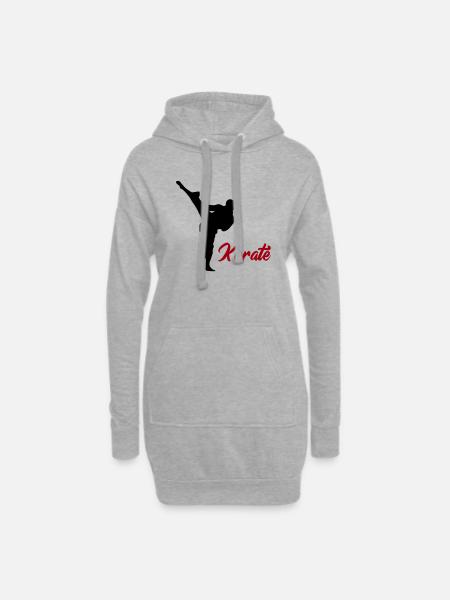 karate - Hoodie-Kleid - Grau meliert