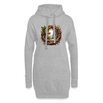 Soleil Maya - Sweat-shirt à capuche long Femme - gris chiné - Devant