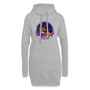 L’amour est l’amour Licorne - Sweat-shirt à capuche long Femme - gris chiné - Devant