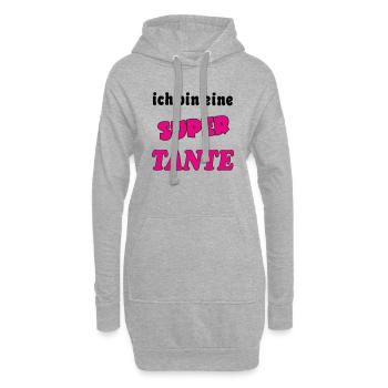 Ich bin eine Super TANTE - Hoodie-Kleid - Grau meliert - Vorne