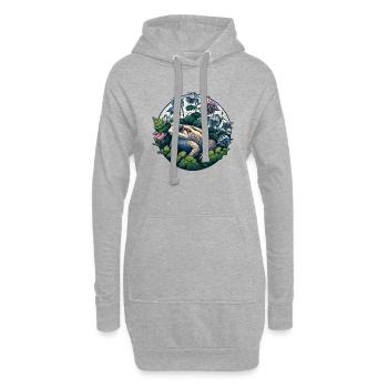 Ancolie crapaud - Sweat-shirt à capuche long Femme - gris chiné - Devant