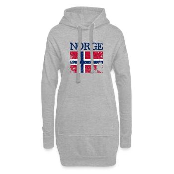 Drapeau grunge de Norvège - Drapeau norvégien - Norge - Sweat-shirt à capuche long Femme - gris chiné - Devant