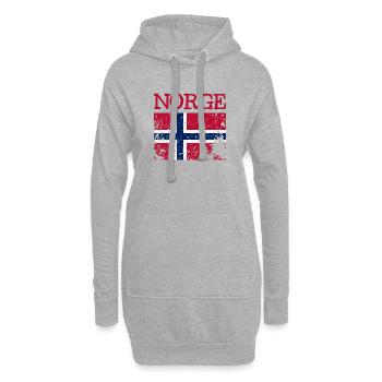 Drapeau grunge de Norvège - Drapeau norvégien - Norge - Sweat-shirt à capuche long Femme - gris chiné - Devant