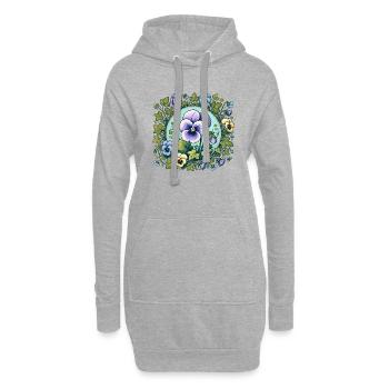 Pensée - Sweat-shirt à capuche long Femme - gris chiné - Devant