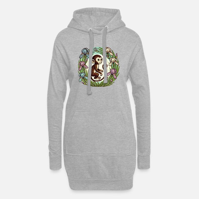 Iris-Affe - Hoodie-Kleid - Grau meliert