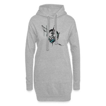 anker, maritim - Hoodie-Kleid - Grau meliert - Vorne