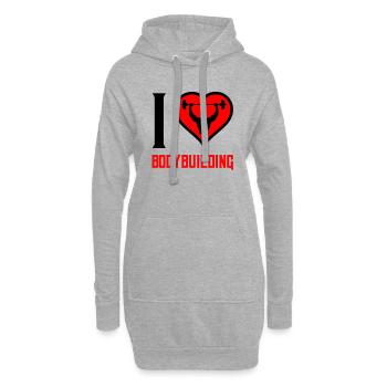 i love bodybuilding - Hoodie-Kleid - Grau meliert - Vorne