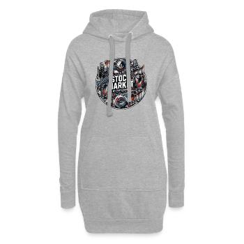 Trading boursier Ma passion Cool Trading - Sweat-shirt à capuche long Femme - gris chiné - Devant