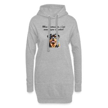 Rottweiler rayon de soleil - Sweat-shirt à capuche long Femme - gris chiné - Devant