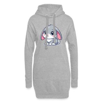Bébé Lapin - Sweat-shirt à capuche long Femme - gris chiné - Devant