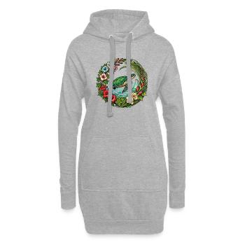 Glaïeuls et tortue de mer - Sweat-shirt à capuche long Femme - gris chiné - Devant
