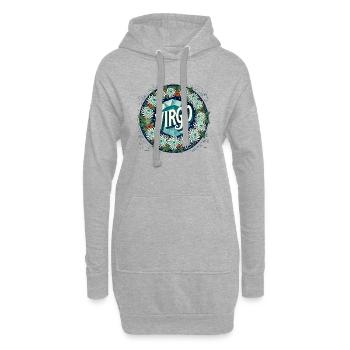 Vierge - Sweat-shirt à capuche long Femme - gris chiné - Devant