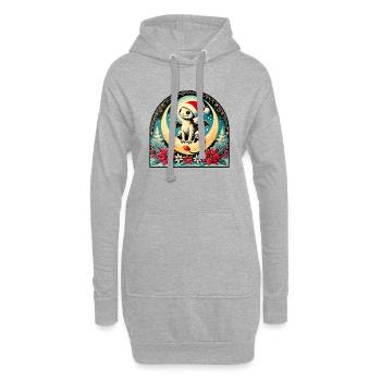 Noël du bébé dragon - Sweat-shirt à capuche long Femme - gris chiné - Devant