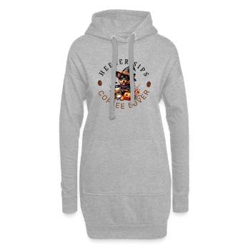 Halloween Kaffee Liebhaber Lancashire Heeler - Hoodie-Kleid - Grau meliert - Vorne