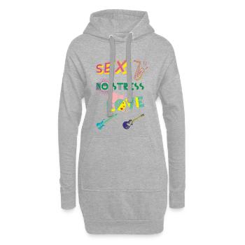 SEX_No stress_Love - Sweat-shirt à capuche long Femme - gris chiné - Devant