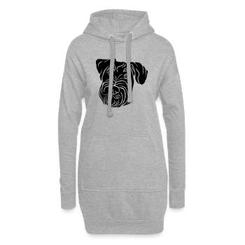 Mittelschnauzer - Hoodie-Kleid - Grau meliert - Vorne