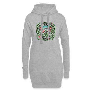 Erbsen und Liebe - Hoodie-Kleid - Grau meliert - Vorne