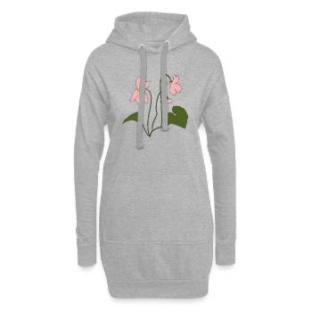 Rose Violet - Sweat-shirt à capuche long Femme - gris chiné - Devant