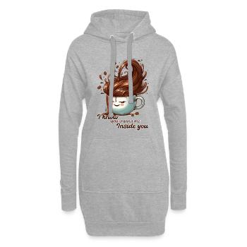Coffee Mug Funny Gift - Hoodie Dress - heather grey - Front