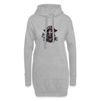 Pirate Capitaine Capitaine - Sweat-shirt à capuche long Femme - gris chiné - Devant