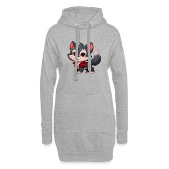 wolf 9 - Sweat-shirt à capuche long Femme - gris chiné - Devant