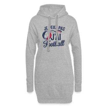 Je peux pas j'ai football - Sweat-shirt à capuche long Femme - gris chiné - Devant