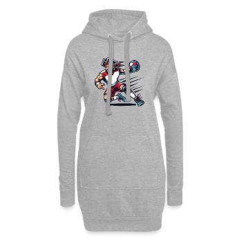 Le pirate handbaleur - Sweat-shirt à capuche long Femme - gris chiné - Devant