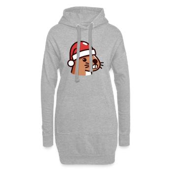 Noël de la loutre - Sweat-shirt à capuche long Femme - gris chiné - Devant