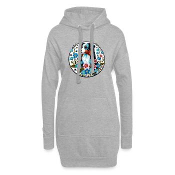 Border Collie - Hoodie-Kleid - Grau meliert - Vorne