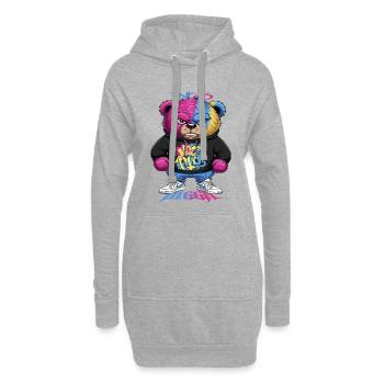 Grumpy Bear - Hoodie Dress - heather grey - Front