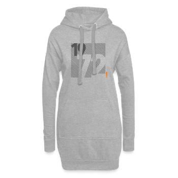 Hergestellt im Jahr 1972 Retro Modernistisches Design Geburtstagsgeschenk - Hoodie-Kleid - Grau meliert - Vorne