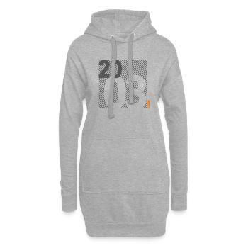 Fabriqué en 2003 Rétro moderniste Design Cadeau d’anniversaire - Sweat-shirt à capuche long Femme - gris chiné - Devant