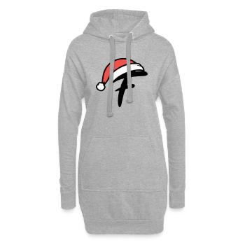 Lettre F Noël - Sweat-shirt à capuche long Femme - gris chiné - Devant