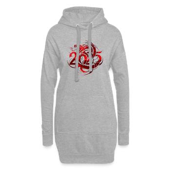 Fantasy Drache Anime Drachenkopf Mythos Reptilienschlange - Hoodie-Kleid - Grau meliert - Vorne