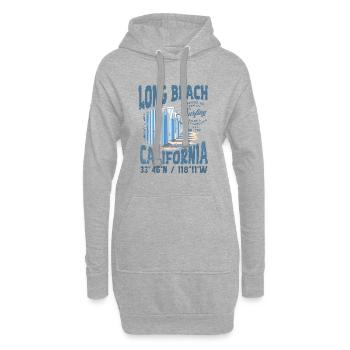 Long Beach Surfen 3 - Hoodie-Kleid - Grau meliert - Vorne