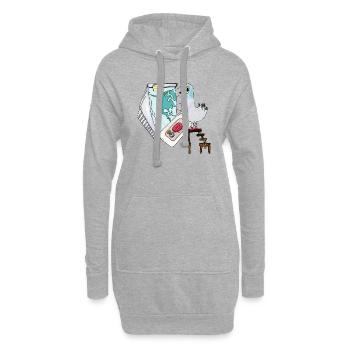Boom Taube Ende der Welt Erstschlag Cartoon - Hoodie-Kleid - Grau meliert - Vorne