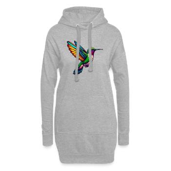 Colibri - Sweat-shirt à capuche long Femme - gris chiné - Devant