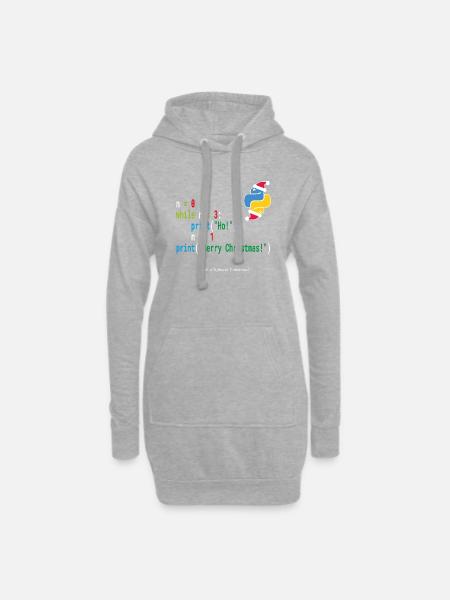 Ho! Ho! Ho! - Merry Christmas -Python Geek Design - Hoodie Dress - heather grey