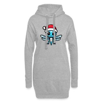 Libelle Weihnachten - Hoodie-Kleid - Grau meliert - Vorne