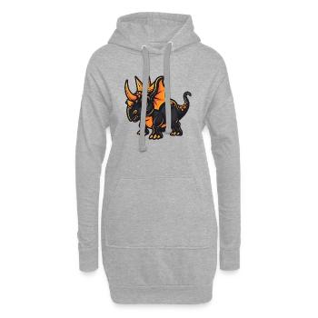 Dinosaurier triceratops Cartoon Krone - Hoodie-Kleid - Grau meliert - Vorne