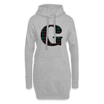 Monogramm g Schottischer Tartan - Hoodie-Kleid - Grau meliert - Vorne