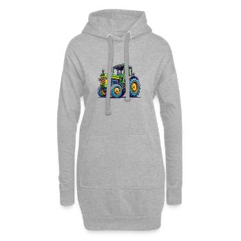 traktor trecker - Hoodie-Kleid - Grau meliert - Vorne