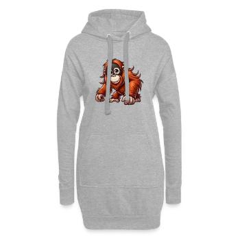 Orang-Utan 1 - Hoodie-Kleid - Grau meliert - Vorne