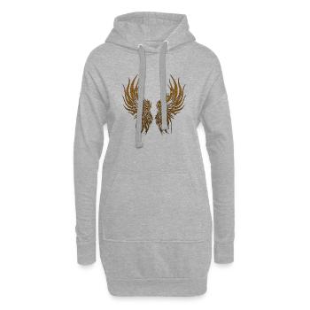Ailes Dragon Anime Tête de dragon Mythical Reptile Magie - Sweat-shirt à capuche long Femme - gris chiné - Devant