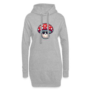 pilz cartoon sonnenbrille - Hoodie-Kleid - Grau meliert - Vorne