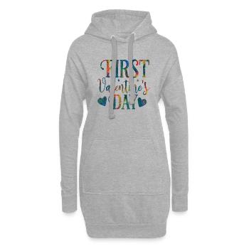 xoxo love you amore Blumen Frauen Valentinstag 14 - Hoodie-Kleid - Grau meliert - Vorne