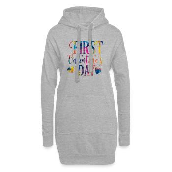 xoxo love you amore Blumen Frauen Valentinstag 14 - Hoodie-Kleid - Grau meliert - Vorne